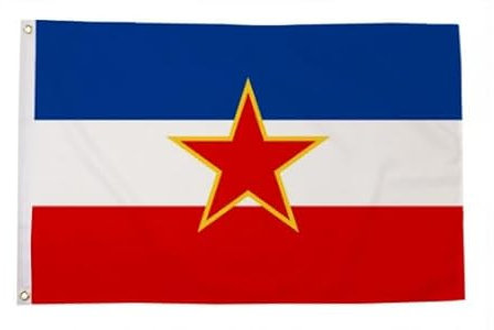Drapeau étoile de la Yougoslavie 15,7 x 91,4 cm 100 % polyester avec œillets Bannière FlagSuperstore