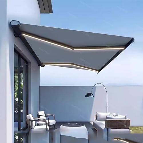 DHMYYXGS Motorized Garden Sun Shade Canopy Gazebo,Patio Awning Retractable electric Awning,Electric Retractable Awning, UV & Water Fabric for Deck,Balcony,Yard,Wide and Sizes,2×1.5m