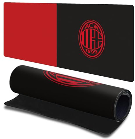 Head Case Designs Licenza Ufficiale AC Milan Rosso & Nero Logo Cresta 23.62 x 11.81 x 0.12 Inches (600 x 300 mm) - L Tappetino per Mouse E Scrivania da Ufficio per Giochi Tastiera PC