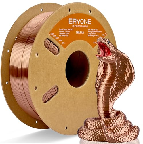 ERYONE Silk PLA Filament 1.75 mm, 3D Drucker Filament PLA Silk,+/- 0.03 mm, 1 kg/Spule, Seiden PLA Coffee Gold