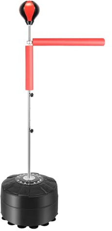 DAHAD Standboxsack, Reflexballmit Standfuß, Fitness Boxsack Punchingball Set, Höhenverstellbarer Punchingball Ständer mit Reflexbällen, Boxhandschuhen, 360°-Drehstange für Boxfans