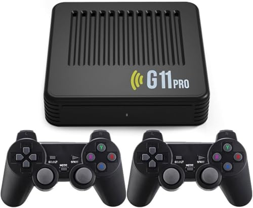 Retro Konsole Game Stick 4K mit 2 Wireless Controllern – 100000+ Spiele, HDMI Plug & Play Spielekonsole für Fernseher, Emulator Konsole für Retro Gaming & Multiplayer Spaß (64GB)