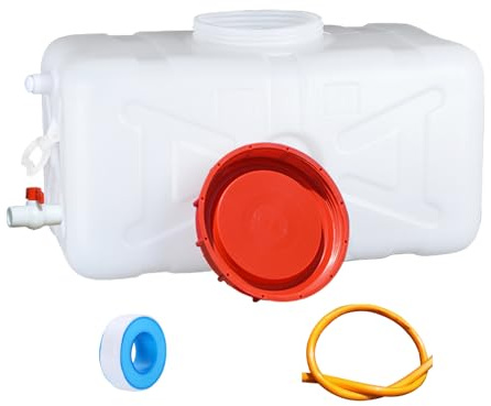 CZXMD Deposito de Agua Grande con Grifo, Garrafa Agua PortáTil Blanco Sin BPA, Plastico, Potable, Alimentario, HDPE, para Acampadas, Caravana, Camper, Emergencias y Jardines(Size:50L)