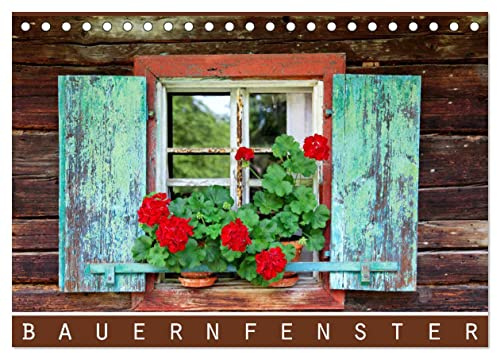 Bauernfenster (Tischkalender 2026 DIN A5 quer), CALVENDO Monatskalender: Bauernfenster - Aufgenommen im sehenswerten Salzburger Freilichtmuseum. (CALVENDO Orte)