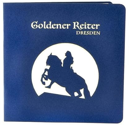 Wunderkarte Goldener Reiter Dresden blau: 3D, Klappkarte, Midi-format