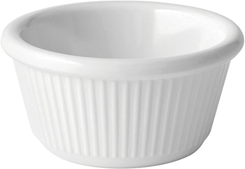 Utopia JMP211-000000-B01012 Ramequins cannelés en mélamine Blanc 9 cl Boîte de 12