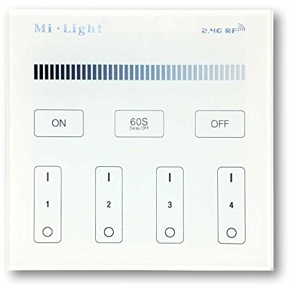 2,4G 4-Zonen LED Dimmer Funk-Touch-Panel T1 (220V) Wireless Smart Wandmontage Controller AC180-240V R