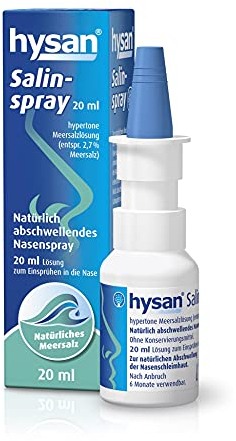 Hysan Salinspray - natürlich abschwellendes Nasenspray mit konzentiertem Meersalz, 20 ml