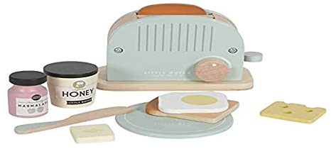 Little Dutch 4461 Holz Toaster Set 10-teilig Mint