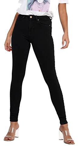 ONLY Onlpower Mid Push Up SK BB Rea3659 Jean Skinny, Noir (Black Black), 32 X-Small Femme