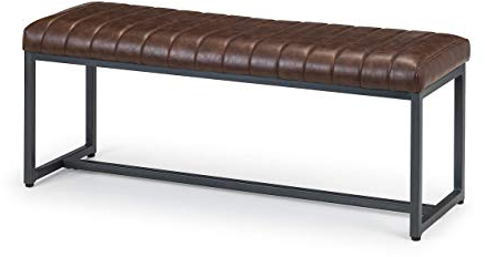 Julian Bowen Brooklyn Upholstered Bench, Brown, Height: 47, Width: 121, Depth: 41cm