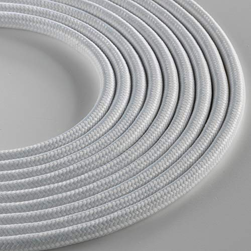 Klartext LUMIÈRE Câble textile rond pour éclairage 3 x 0,75 mm Blanc mat 10 m Sécurité maximale contre les chocs.