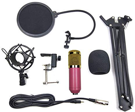 Microphone Kit microphone for laptop/pc 3.5mm Streaming Podcast Microphone Condenser Professional Sound Chipset Pink