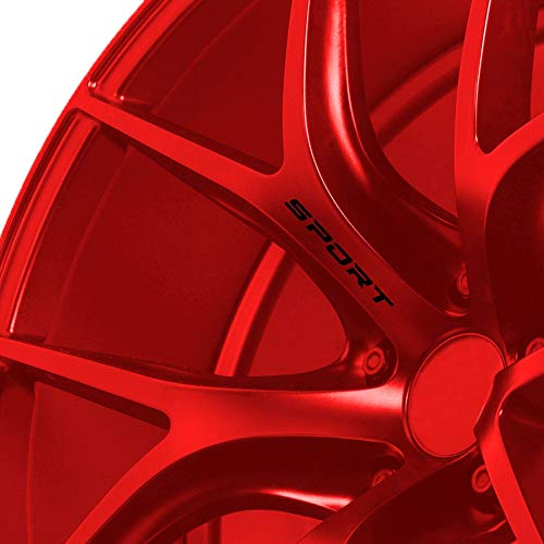 AUTODOMY Sport Rückspiegel Aufkleber Auto Tuning Racing Stripes Räder 6 Stück | Felgen Aufkleber für Auto oder Motorrad | Aufkleber Racing Schwarz 10x0,8 cm