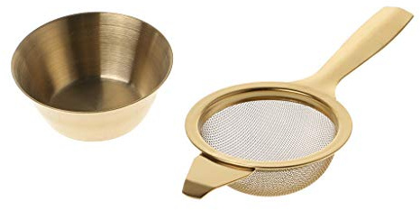 niumanery Stainless Steel Mesh Tea Infuser Metal Cup Strainer Strainer Loose Leaf Filter with Handle Kitchen Tool Gold