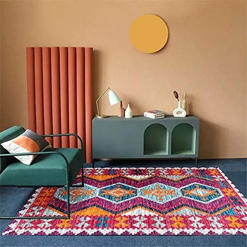 Babyzimmer Teppich Junge rot Salon Rosa geometrisches Streifenmuster Langlebige Teppichmilbe beständig Mint 180X280CM Designer 5ft 10.9''X9ft 2.2''