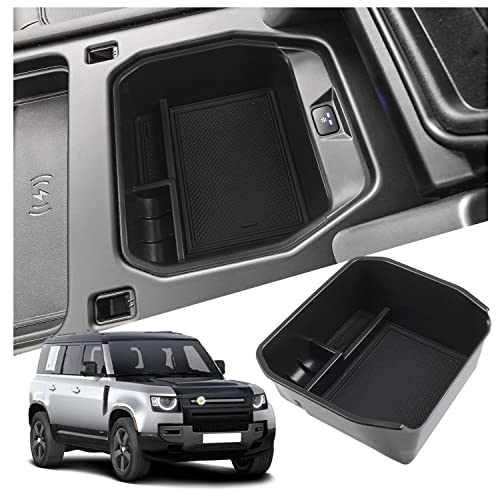 Ruiya for Land Rover Defender 90 110 2020-2024 2025 Centre Console Storage Box, Defender Armrest Organiser Tray Centre Armrest Car Defender Accessories Storage Box Centre Armrest Glove Box