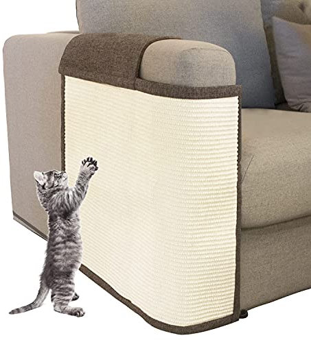 Oroonoko Kratzschutz für Katzen, mit natürlichem Sisal zum Schutz von Couch, Sofa, Stuhl, Braun