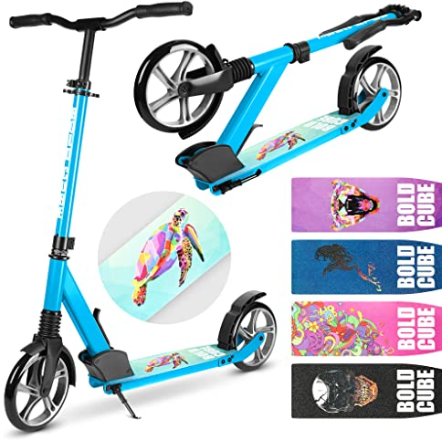 BOLDCUBE Big Wheeler | Kinder Roller mit Räder XXL | 7-16+ J. | Klappbar | Lenker Höhenverstellbar 86 bis 111 cm