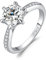 JewelryPalace Klassisch 8mm 2ct Rundschliff Moissanite Solitär Promise Ring Damen, Verlobungsring Damenring Ringe Silber 925 mit Stein für Frauen, Simulierte Diamant Jubiläum Eheringe Silberringe 51
