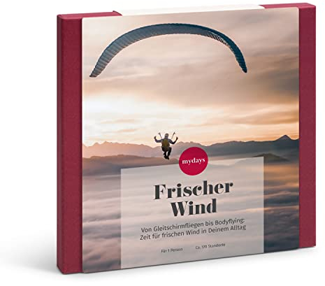 mydays Geschenkbox Frischer Wind, ca. 21 Erlebnisse an 170 Standorten, Erlebnis-Gutschein für 1 Person
