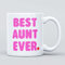 Panther Print Best Aunt Auntie Ever Large Heavy Duty Ceramic Bold Pink Novelty Funny Coffee Mug, Cup for Aunt – Gift for Birthday, Christmas, Congratulations, Aunty