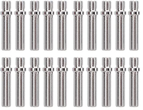 Fydun Conversion de Goujon de Roue, 20 Pièces 58 Millimètres Goujon de Roue étendu Longueur de Tige de 41 Mm Adaptateur de Goujons de Boulons de Conversion de Roue pour Les(M12x1.25 to M12x1.5)