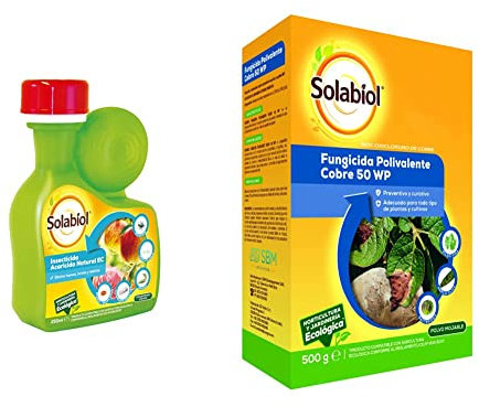 Insecticida natural contra insectos, ácaros araña roja y otros. 100% natural & Fungicida Polivalente de acción preventiva y curativa a base de cobre