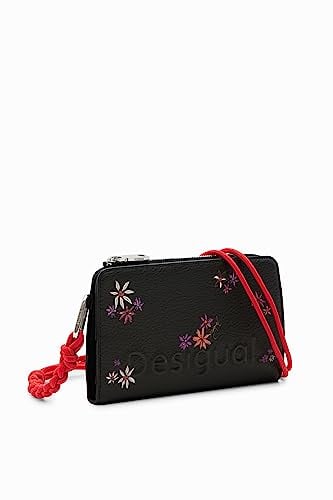 Desigual Mone_Flor Yvette Emma 2.0, Portefeuille bi-Pliable Femmes, Noir, 18.5