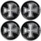 Biomar Labs® 4 x 68mm Aufkleber 3D Silikon Schwarz Silber Iron Cross Eisernes Kreuz Für Radkappen Nabenkappen Radnabendeckel Rad-Aufkleber Nabendeckel A 11268