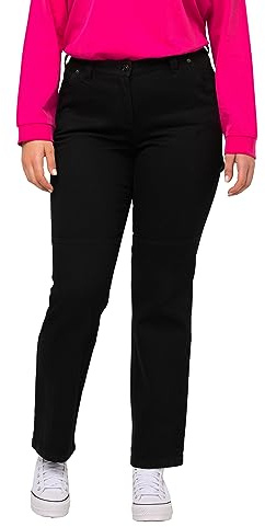Ulla Popken Women's Mandy Utility Jeans Wide Straight Leg Cargo Pocket