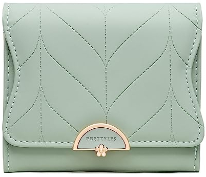 Porte Monnaie Femme, Petit Portefeuille Femme, Petit Porte Monnaie Femme avec Grande capacité, Portefeuille Femme élégant et Doux avec Grande Poche pour la Monnaie Vert