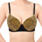 Bügel BH Glänzend Pailletten Party Top Damen Sparkly Sport-BHS Sportunterwäsche Mode Strass Sexy Neuer Punk Dame Goth Silber Party Studded Jazz Tanz Pole Dance Bikini BH Sport BH Damen (ZC-A, XL)