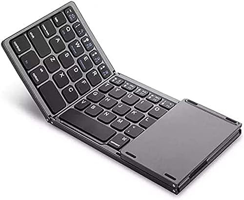 Teclado Bluetooth Plegable, Jelly Comb Modo Dual Bluetooth Y USB con Cable Mini Teclado Inalámbrico Portátil Recargable con Mouse Táctil,Pleasant63