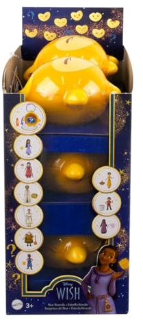 Mattel Disney Wish Star Clip enthüllt Überraschung Mini Puppen Wave 1 Komplettset 6er Etui Mehrfarbig