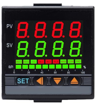 MUHM Thermostat numérique Intelligent EM105/TS81E, entrée TC/RTD, contrôleur de température PID, Sortie Relais SSR 4-20mA 0-10V (Color : Output 0-10V 1alarm)