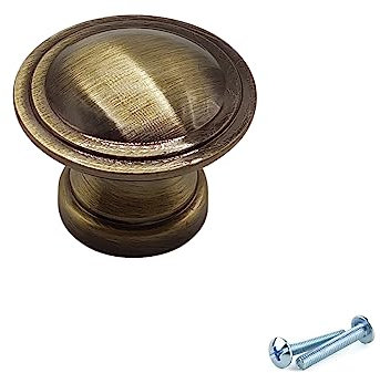 M4TEC Möbelknopf Möbelgriff Schubladengriff Knopfgriff Schlafzimmer Küchenschrank Altmessing. VE5 Serie: 28 mm 10er Pack