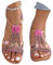 Onsoyours Sandaletti Donna Estive Bohemien Spiaggia Casual Open Toe Sandali Plateau Mules Estate Strass Scarpe con Zeppa Flip Flop da Piscina Pantofol A Rosa Rosso 43 EU