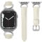 mxiixnai Correa para Apple Watch, Correa de Cuero Compatible con 38mm 40mm 41mm 42mm, Apple Watch Band para iWatch Series 10 9 8 7 6 5 4 3 2 1 SE,Luz Estelar/Plata