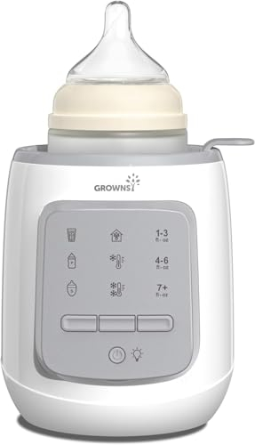 GROWNSY Flaschenwärmer Baby, 9-in-1 Sterilisator für Babyflaschen, Babykostwärmer, Schnell Erhitzen &Warmhalten, Abtauung, Fläschchenwärmer BPA-freier Für Flaschen & Babynahrung