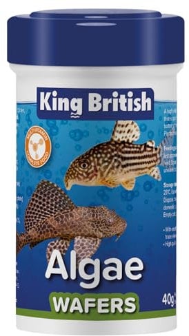 King British – Algae Wafers 40g – Multi-Vitamin Complete Sinking Fish Food – For Bottom Feeding Catfish, Plecostomus & Algae Eating Fish Natural Ingredients