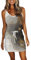 Sommerkleid Damen Italienische Mode Damen Sommer Ärmellos Sommerkleid Strandkleid Damen Dress Kleider Ab 50 Jahren Abendkleid Damen Lang Abendkleid Damen Elegant Kleid Schwarz Damen（4-Gray,XL）