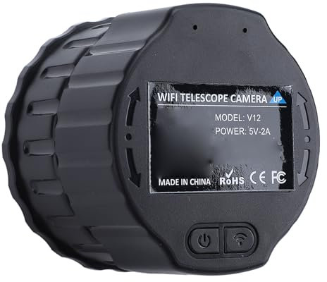 Fotocamera Oculare per Telescopio WiFi, Fotocamera per Oculare Digitale Wireless da 4 MP Fotocamera per Oculare Elettronico per Telescopio da 30 Mm-50 Mm, Supporta la (BLACK)