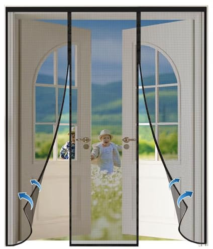 Zanzariera Magnetica 110x265cm Nero Zanzariera Porta Finestra, Zanzariera Porta Finestra, Zanzariere Magnetiche per Porta Esterna/Corridoio/Patio
