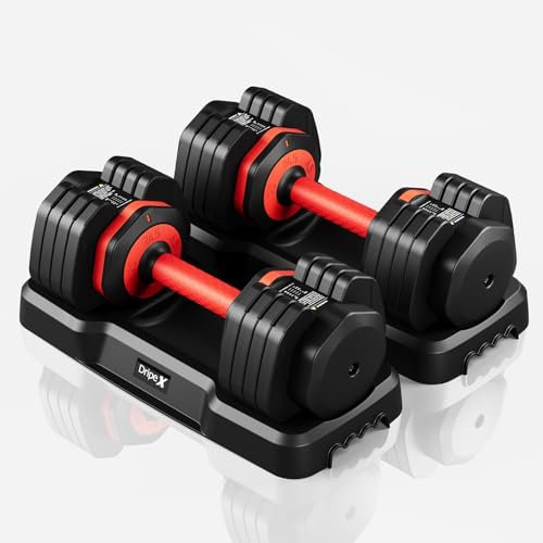 Dripex Hantel Verstellbares Hantelset 24.5 kg Ein Paar, Hanteln mit Anti-Rutsch Griff, Fitness Kurzhanteln aus Stahl, Zwei Hanteln separat versandt