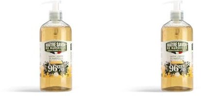 Maître Savon de Marseille - Savon de Marseille liquide CHEVREFEUILLE - 500ml. 96% d'origine naturelle (Lot de 2)