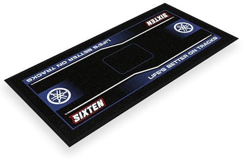 SIXTEN Tapis Moto Personnalisable 95 × 200 cm – Tapis Environnemental F.I.M., Anti-dérapant & Lavable – Idéal Garage, Paddock & Compétition