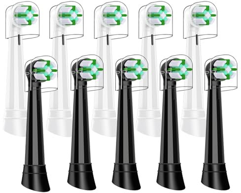 10er Intelligente Reinigung IO Aufsteckzahnbürsten Kompatibel mit Oral b iO 3/4/5/6/7/8/9/10 Series Elektrischen Zahnbürstea, IO Zahnbürste Aufsätze Kompatibel mit Oral b iO(Schwarz&Weiß)