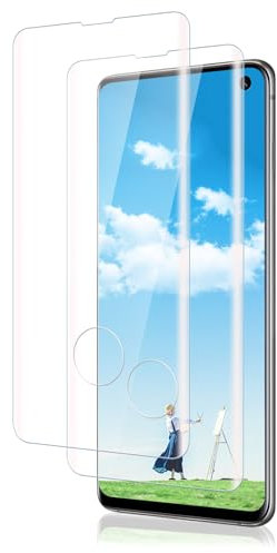 Carantee Schutzfolie für Panzerglas für Samsung Galaxy S10 Schutzglas, 2 Stück Blasenfrei Displayschutz für Samsung S10, 9H Härte Fingerabdruck-ID Panzerglasfolie für Galaxy S10 Displayschutzfolie