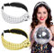 BOOMTOP 2 Stück Glitzer Haarreifen Pailletten Haarbänder Metallic Haarschmuck mit Knoten Damen Breite Stirnbänder Gold Silber für Karneval Fasching Musikfestival Silvester Weihnachten Damen Mädchen